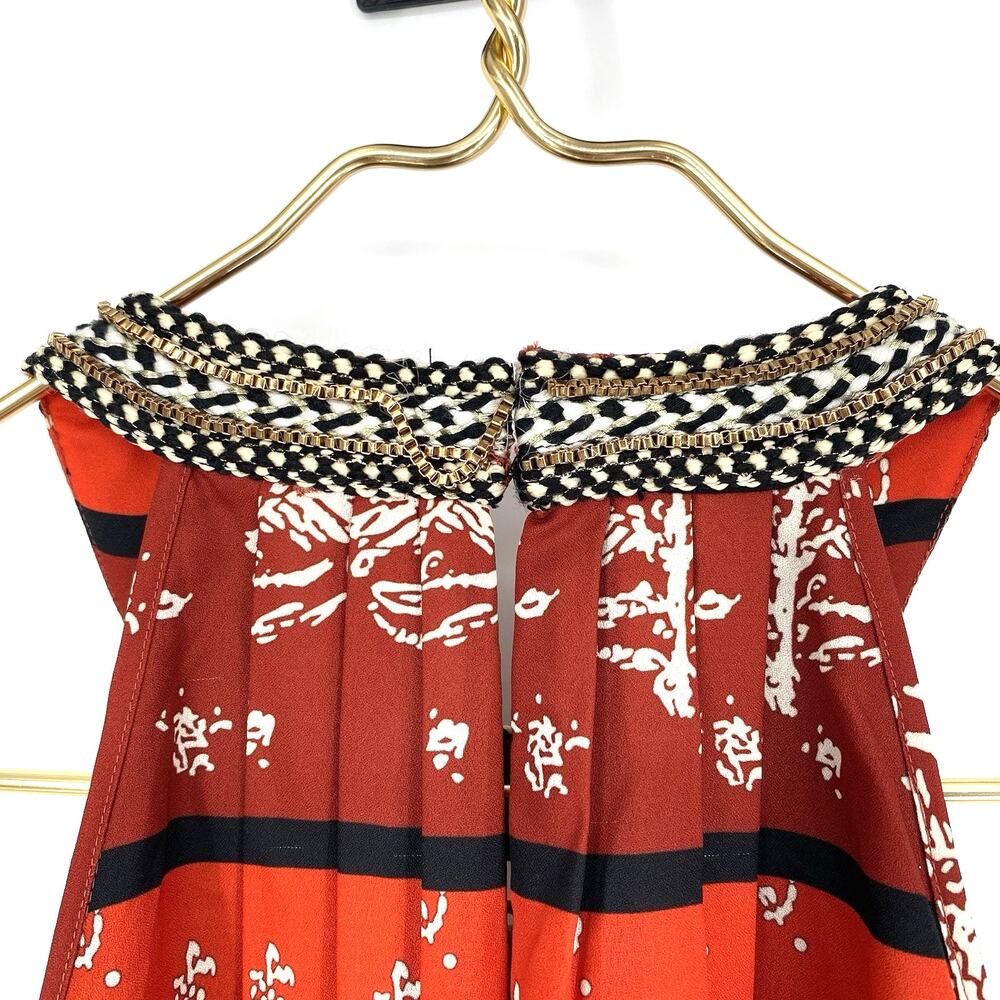 Ranna Gill Anthropologie Kaza Dress NWT Beaded Neck Red Size 2 - Picture 4 of 7
